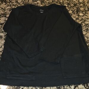 J.Jill 2 POCKET Black Long Sleeve Top, bracelet Sleeves, Like New, Sz Small